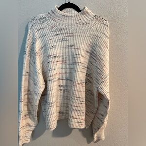 Old Navy Cream Multicolor Turtleneck Sweater